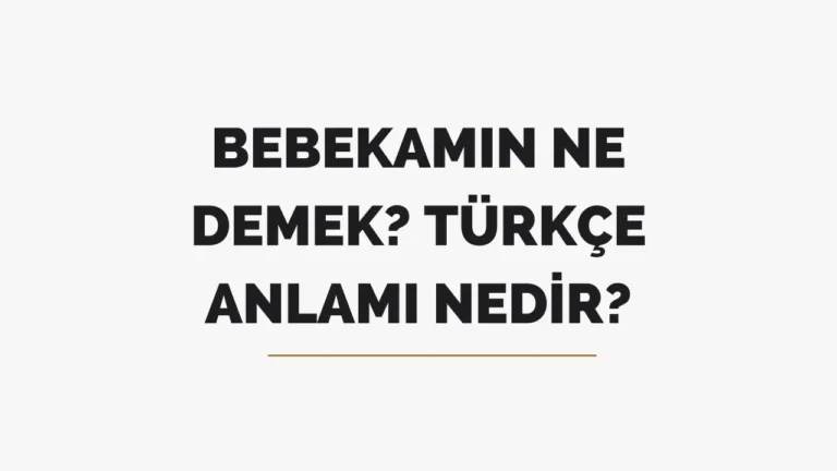 Bebekamın Ne Demek? Türkçe Anlamı Nedir?
